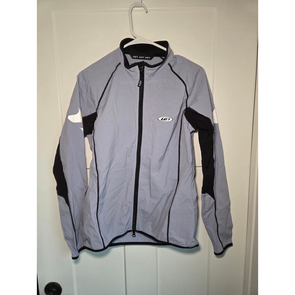 Louis Garneau LG Cycling Jacket Blue Black Tex Stretch Full Zip Reflective Mens
